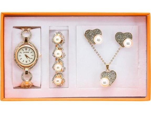 Moja Knjižara Set nakita Sat ogrlica šnala minđuše OP24443