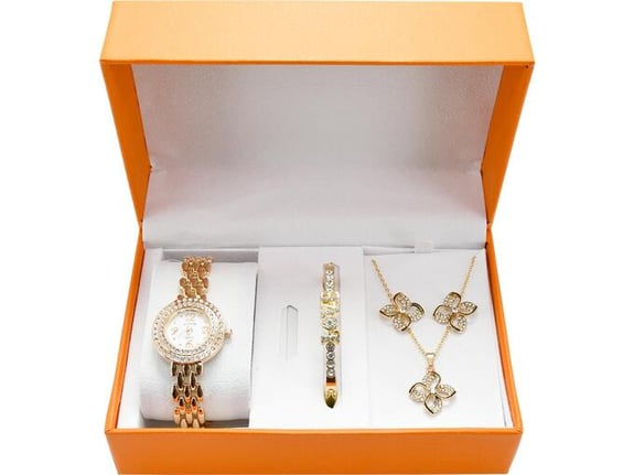 Moja Knjižara Set nakita sat ogrlica narukvica minđuše OP24438