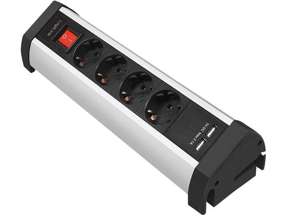 Logilink Produžni kabl 4 mesta 2 USB prekidač stalak 1.5m