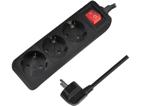 Logilink Produžni kabl 3 mesta prekidač 1.5m