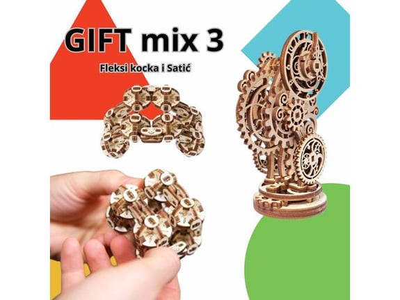 Ugears 3D mix 3 - Fleksi kocka i satić