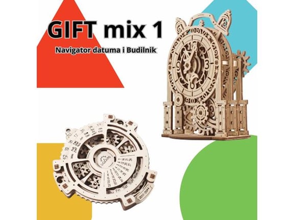 Ugears 3D mix 1 - Navigator datuma i budilnik