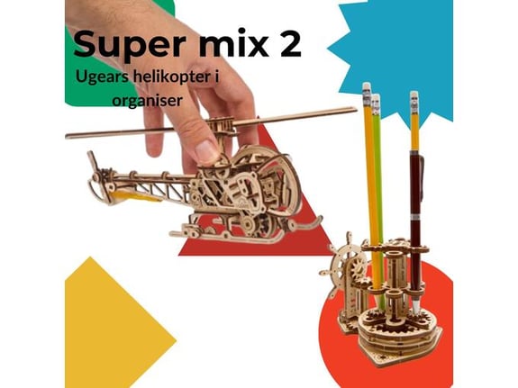 Ugears 3D puzzle super mix 2 - Helikopter i organajzer