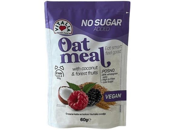 Vitalia Ovsena kaša bez dodatog šećera kokos - šumsko voće 60g
