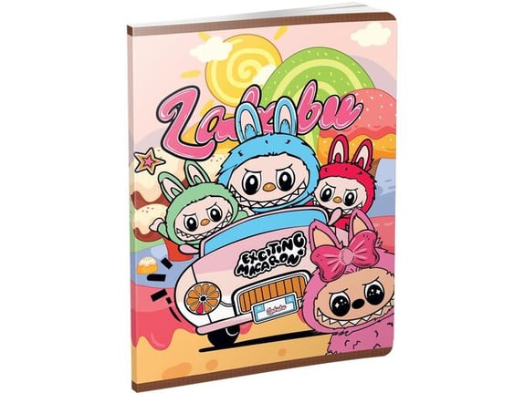 Moja Knjižara Sveska meka karo set od 10 komada Trendy Labubu A5/52