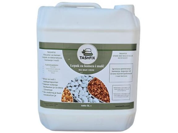 Tashfix Vodopropustan ekološki lepak za stabilizaciju dekorativnog kamena, šljunka i malča.