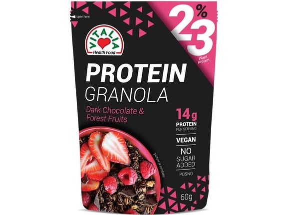 Vitalia Granola protein crna čokolada - crveno voće 60 gr