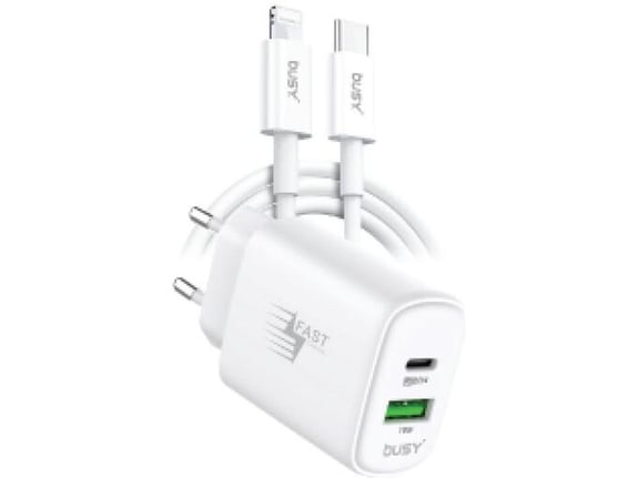 Busy USB punjač PD sa kablom C i L