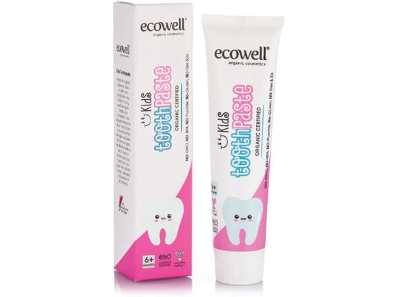 Ecowell Organska pasta za zube za bebe i decu 6M+ 75gr