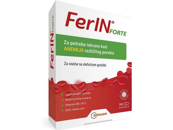 Inpharm FerIN Forte za anemiju - 30 kapsula