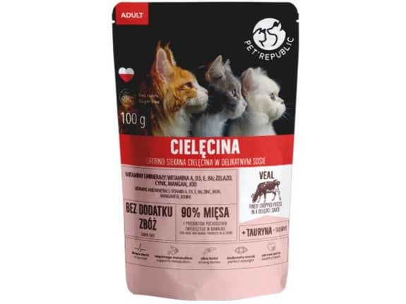 Pet republic kesice za mačke sa teletinom 100g x 24kom