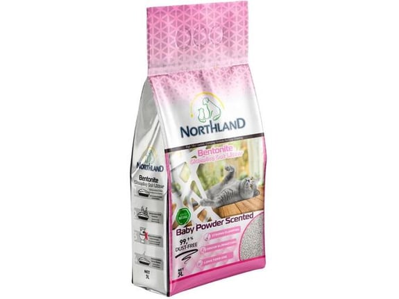 Northland posip za mačke sa mirisom bebi pudera 5l