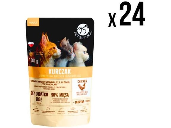 Pet republic kesica za mačke piletina 100g x24 komada