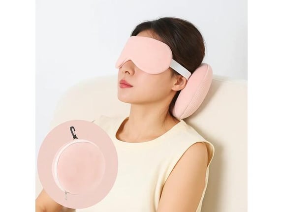 Putni set za spavanje 2u1 – jastuk za vrat + maska za oči, plavi