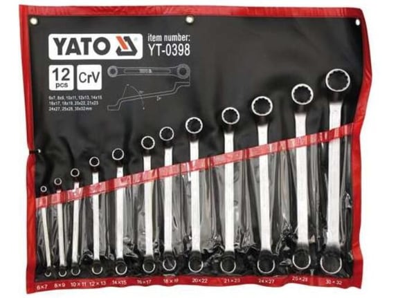 Yato garnitura okastih ključeva 6-32/12 komada CrV