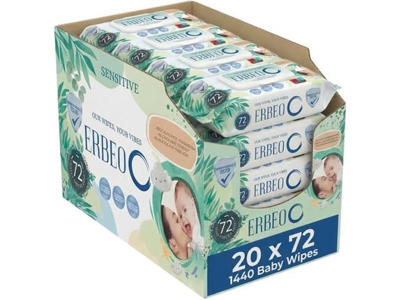 Erbeo Vlažne maramice Sensitive 72, 20 Pakovanja