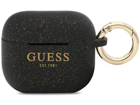 Maska Guess Airpods 3 Silicone Est. Glitter crna.