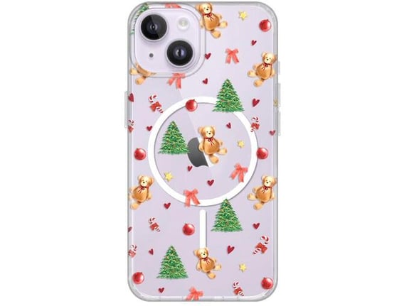 Maska za iPhone 13/14 61 Merry Bear Print Magsafe