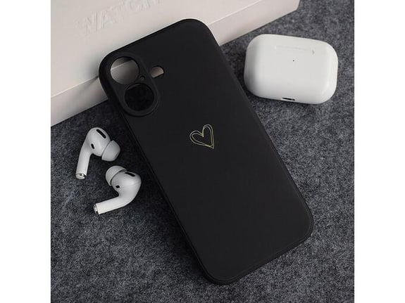 Maska za iPhone 17 Golden Heartbeat crna