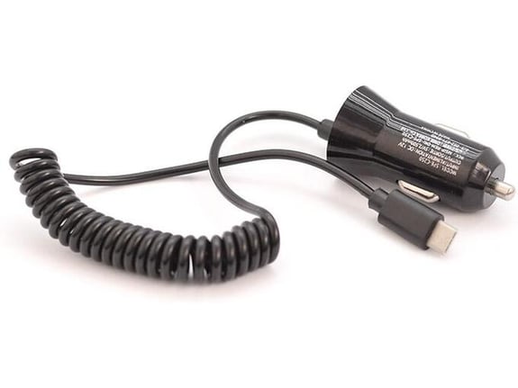 Auto punjač 2u1 (Type-C + USB slot) crni 1A.