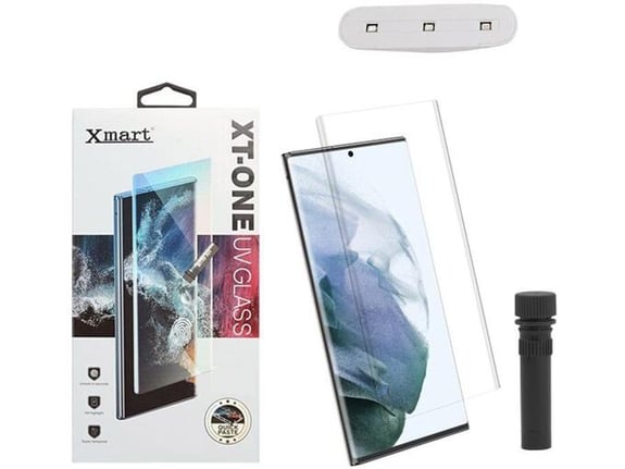 Maska zaštitno staklo XMART UV Glue Full Cover + lampa za Samsung S22 Ultra/ S908B
