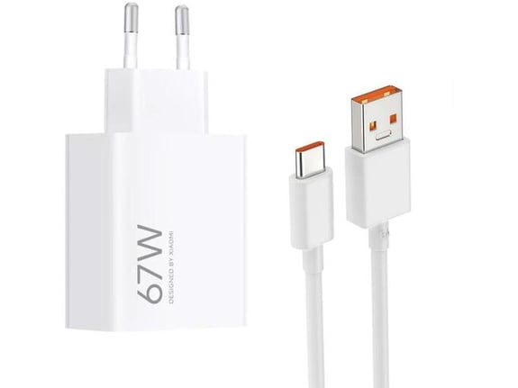 Kućni punjač Xiaomi HyperCharge 67W sa USB na Type C kablom beli EU