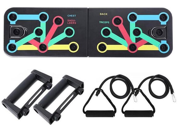 Tabla za sklekove push up LHB-003B set sa elasticnim trakama