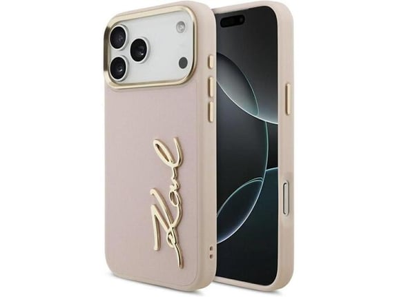 Maska za iPhone 17 Pro Max Karl Lagerfeld Karl Script Logo Case pink