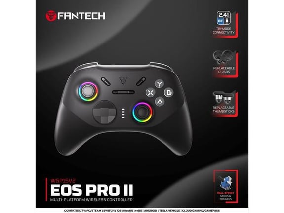Joypad wireless Fantech WGP15V2 EOS PRO II multiplatform RGB crni