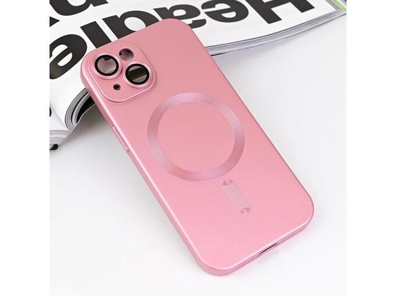 Maska za iPhone 15 61 Magsafe Chrome roze