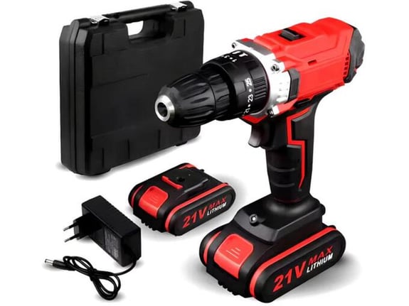 Set alata sa AKU bušilicom i dve baterije, 21V