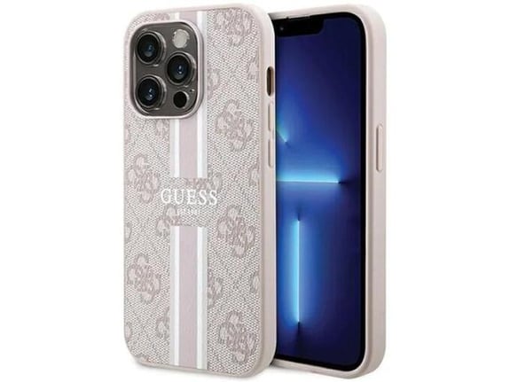 Maska za telefon iPhone 15 Pro Guess MagSafe 4G Pu Printed Stripes