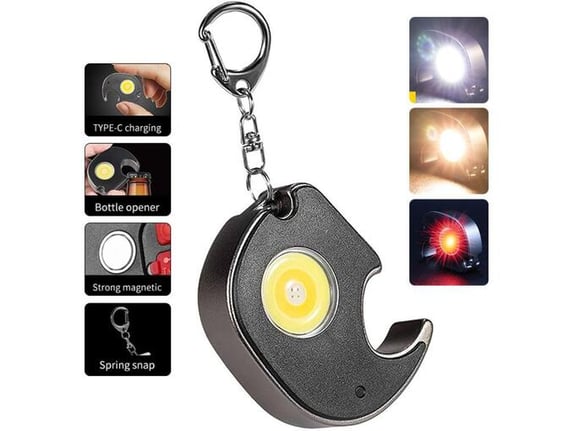 LED lampa privezak slonce, otvarac za flase, siva