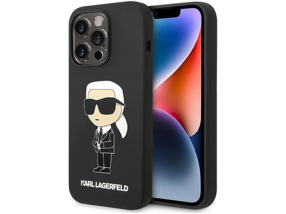 Maska Karl Lagerfeld Hc Silicone NFT Ikonik za iPhone 15 Pro Max crna