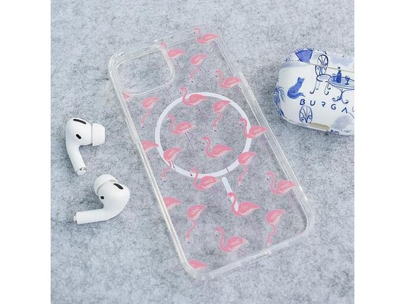 Maska Mag Case Nanobit Print za iPhone 15 Tropical Flamingos