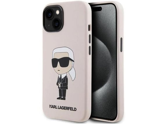 Maska Karl Lagerfeld Hc Silicone NFT Ikonik za iPhone 15 roze