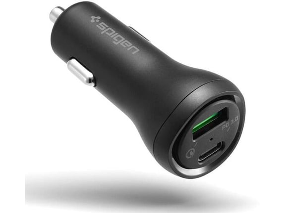 Spigen Steadiboost F31QC 2-Port Car Charger PD27W/QC3.0 crni