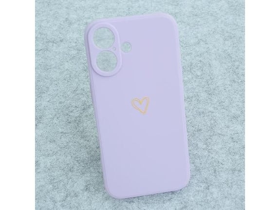 Maska Golden Heartbeat za iPhone 16 ljubicasta