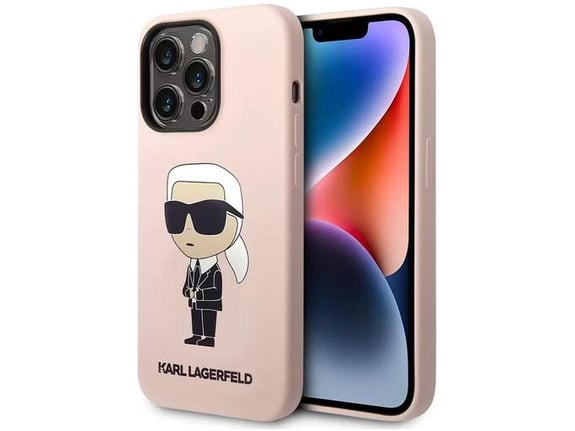 Maska Karl Lagerfeld Hc Silicone NFT Ikonik za iPhone 15 Pro Max roze