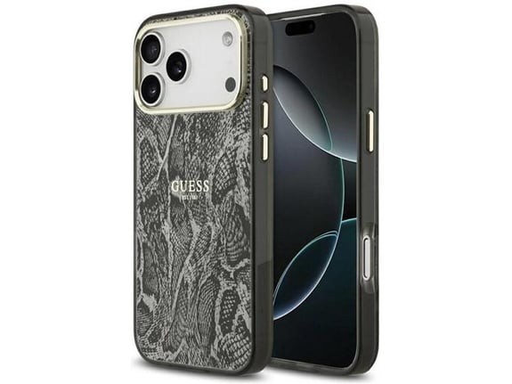 Maska Guess Python Pattern MagSafe za iPhone 17 Pro Max crna