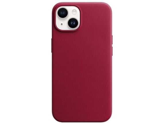 Maska Beautiful Shine Leather za iPhone 14 tamno crvena.