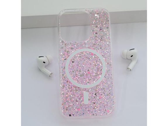Maska Shine Shimmer Mag Case za iPhone 14 Pro Max roze