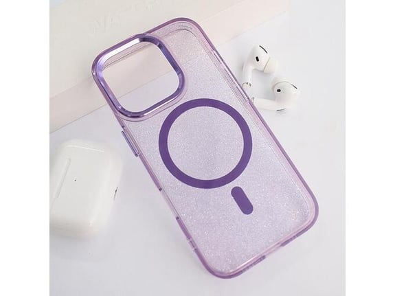 Maska Mag Case Glitter za iPhone 16 Pro ljubicasta