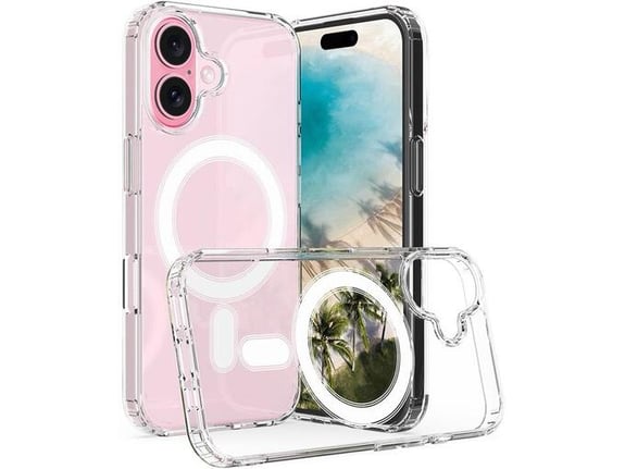 Maska Berlia Clear Mag Case Premium za iPhone 16 transparent