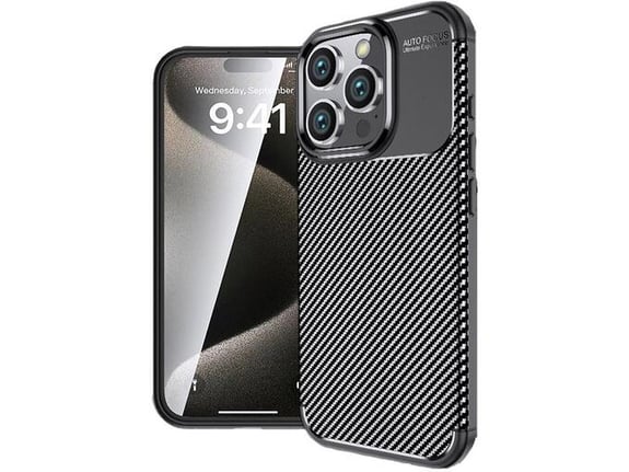 Maska Carbon Defender za iPhone 16 Pro crna