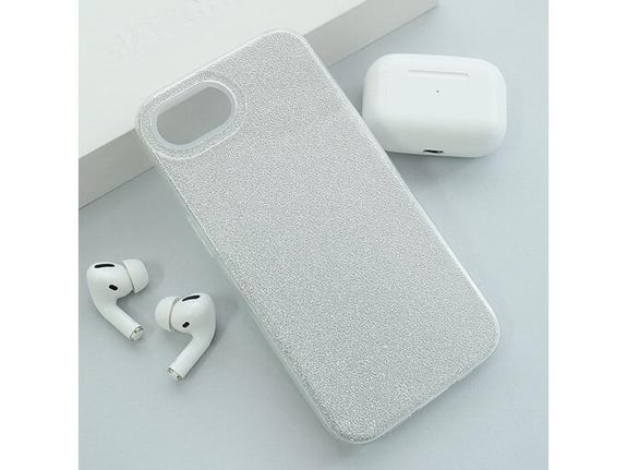 Maska Crystal Dust za iPhone 16e srebrna
