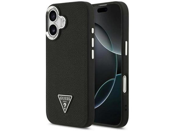 Maska Guess Grained Triangle Logo MagSafe za iPhone 17 crna