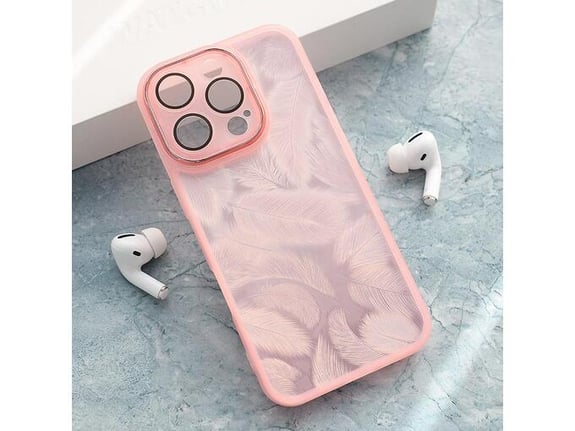 Maska Glitter Feather za iPhone 16 Pro roze