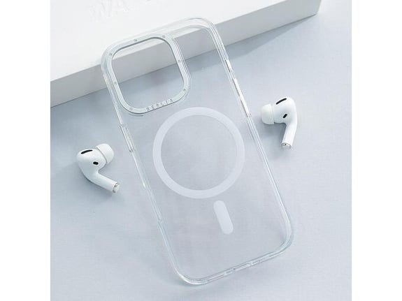 Maska Berlia Crystal Armor Magnetic za iPhone 16 Pro transparent bela