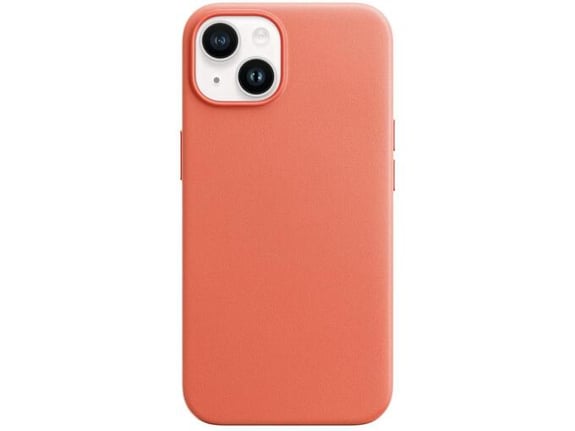 Maska Beautiful Shine Leather za iPhone 14 Plus svetlo narandzasta.